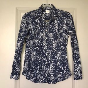 JCrew Women’s Button-down shirt | Dark Blue Palm